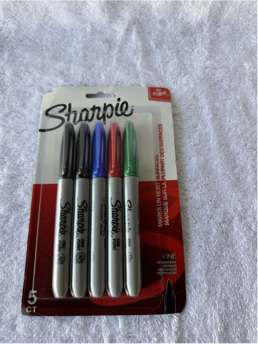 Sharpie Fine Point Permanent Markers Assorted Colors 5 Pack Fine Point Tip